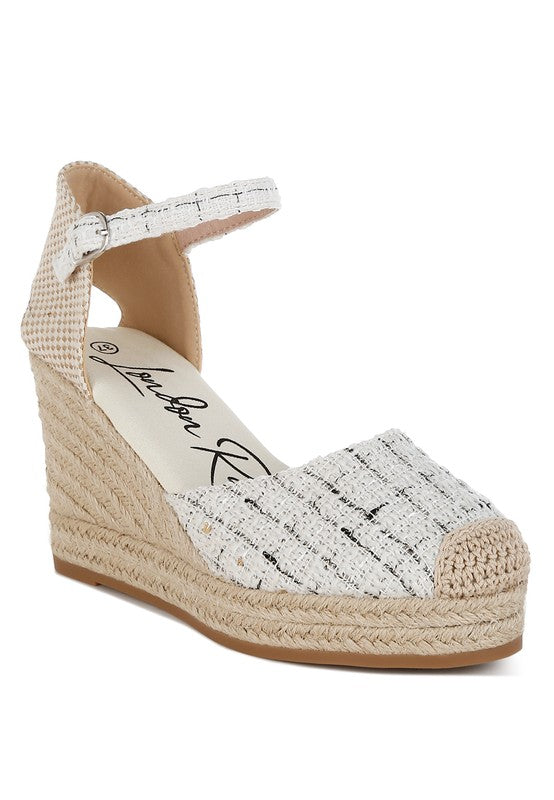 Regatta Tweed Round Toe Woven Wedges