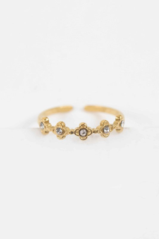 Deco Flower Adjustable Ring