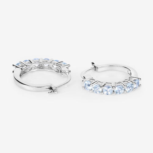 1.20 Carat Genuine Aquamarine .925 Sterling Silver Earrings