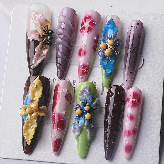 1065 Handmade Nail Wear Nail Art Reusable Press on Nails False Nails