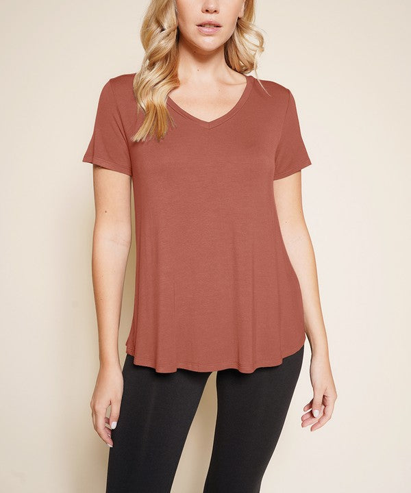 BAMBOO V NECK TOP PLUS SIZE