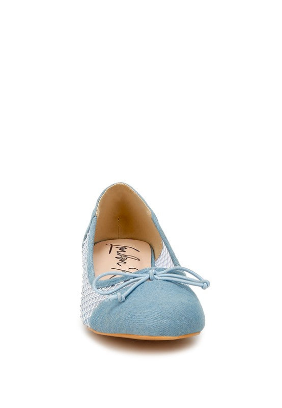 Orami Rhinestone Detail Denim Ballerinas