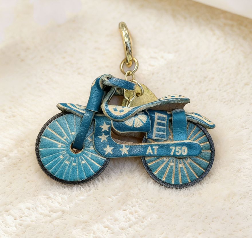 Motorcycle Leather Keychain