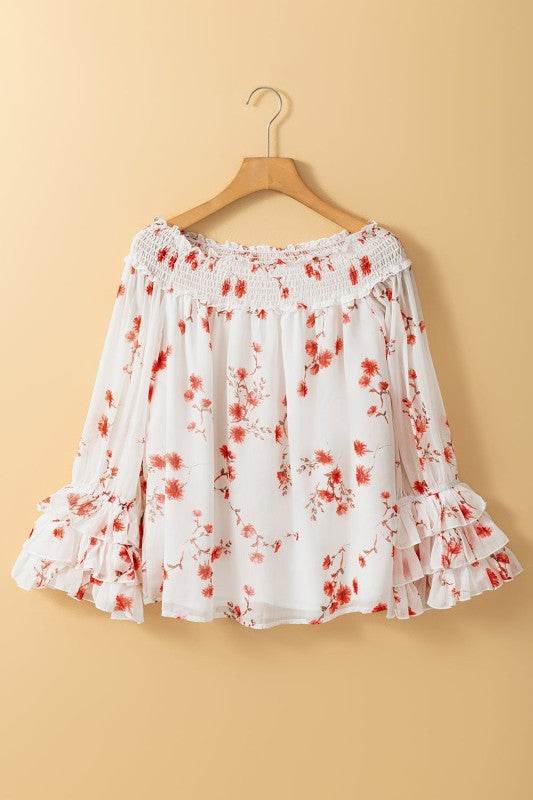Catalina Off Shoulder Ruffled Sleeve Blouse