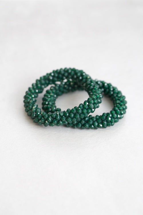 Beaded Rope Bracelet Evergreen