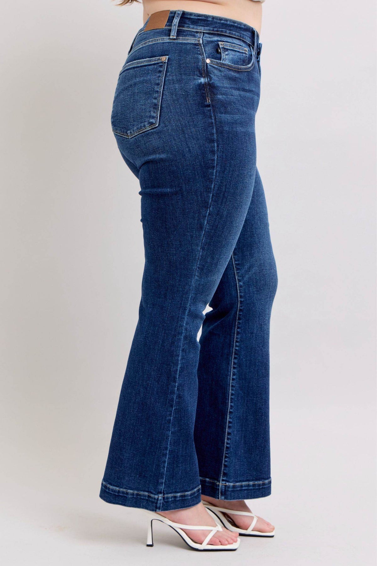 Judy Blue Full Size High Rise Flare Jeans with Pockets Plus Size