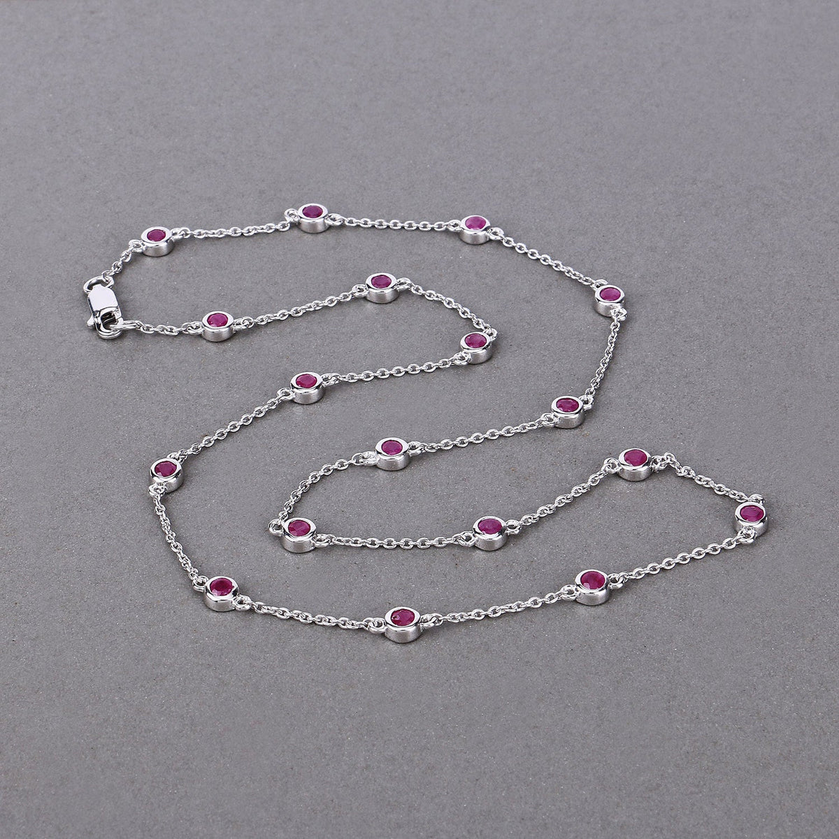 2.34 Carat Genuine Ruby .925 Sterling Silver Necklace