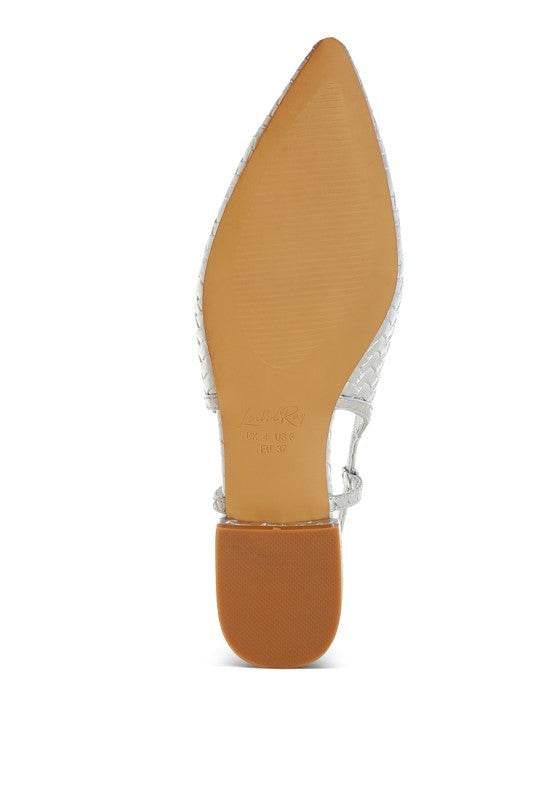 Kurina Metallic Woven Slingback Sandals