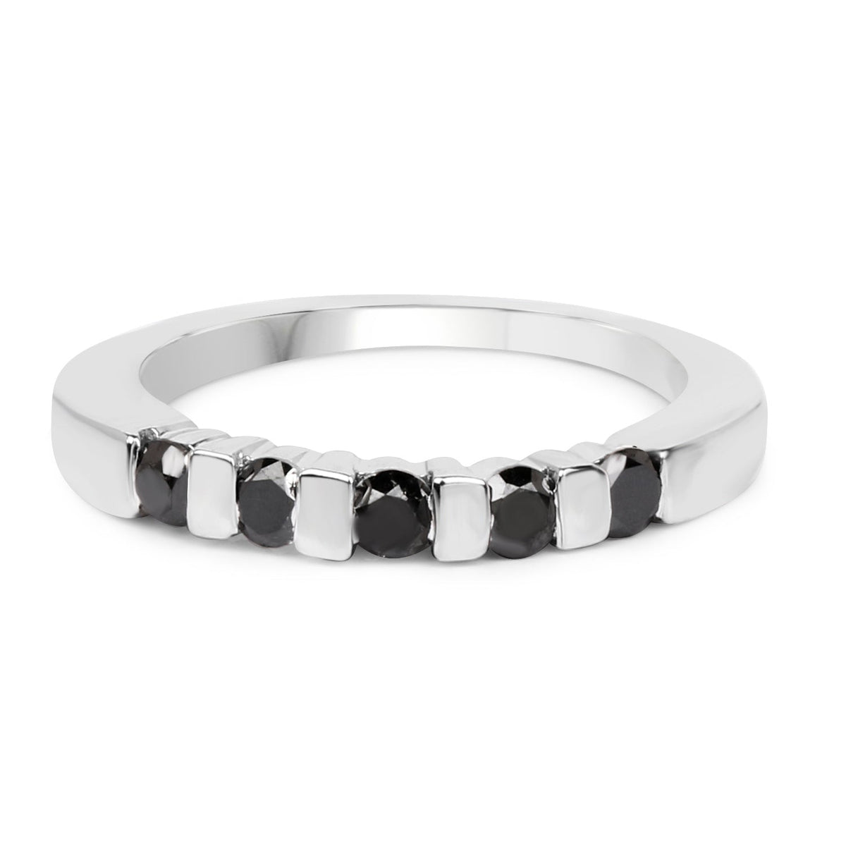 0.50 Carat Genuine Black Diamond .925 Sterling Silver Ring