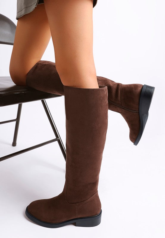 Chiru Round Toe Microfiber Calf Boots