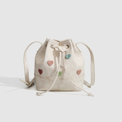 Trendy Small Crossbody Bag – Fashionable Drawstring Bucket Bag for Students, Versatile Shoulder Purse hobo