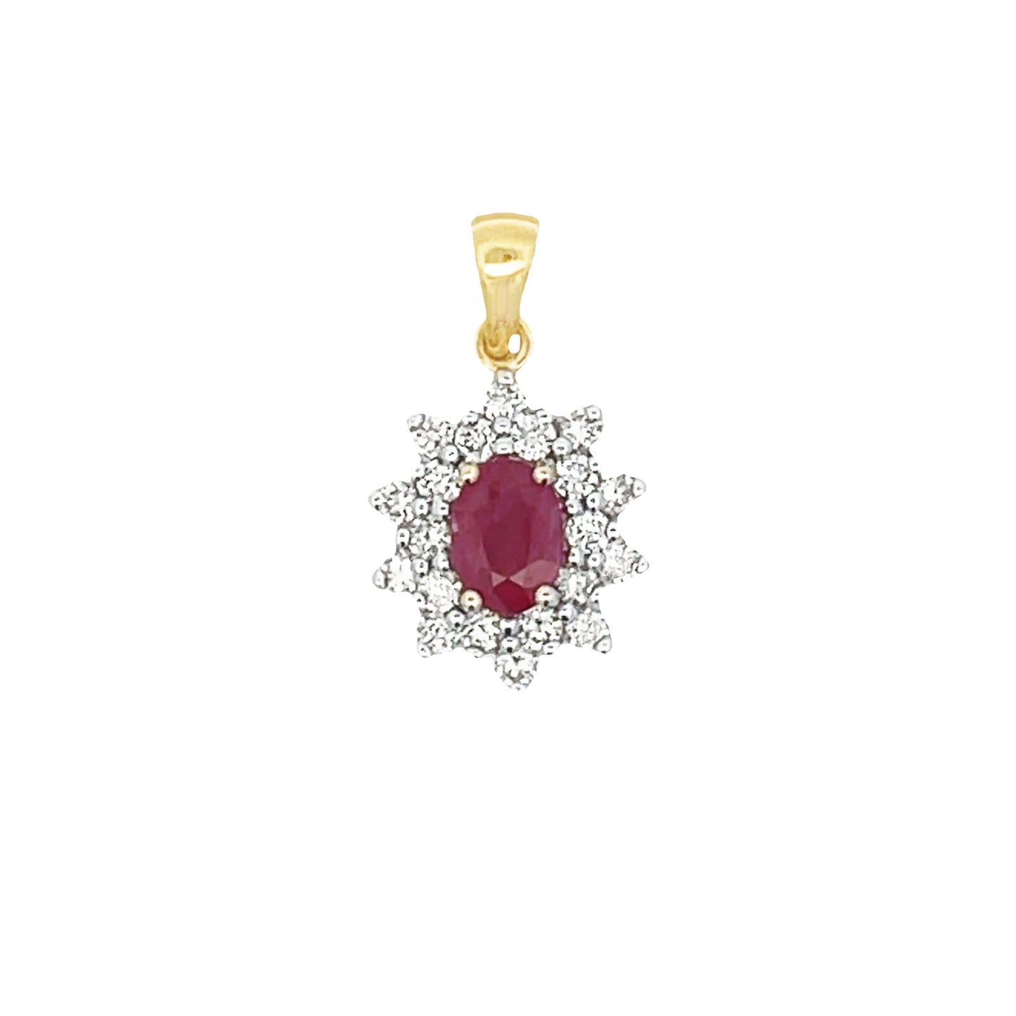 1.65ct Ruby Diamond Fashion Pendants 14KT Yellow Gold