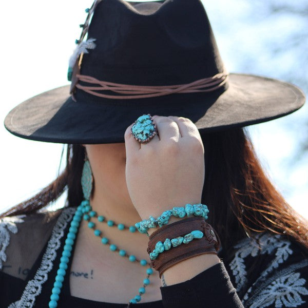 Wide Cuff with African Turquoise Chunks