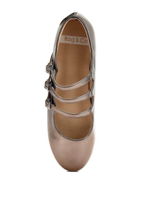 Macarina Triple Strap Mary Jane Ballerinas
