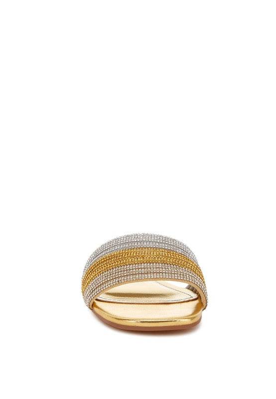 Chrisy Rhinestone Strap Slip On Flats