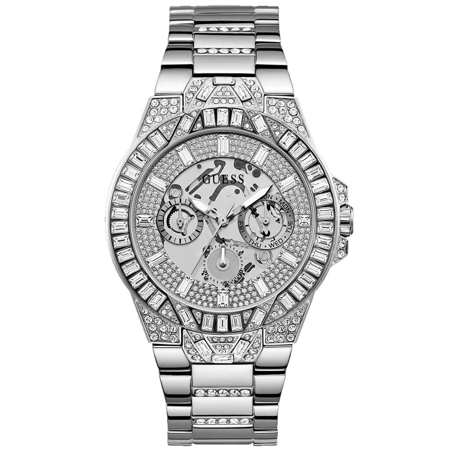 Guess Men's Trend Silver Tone Multi-function
