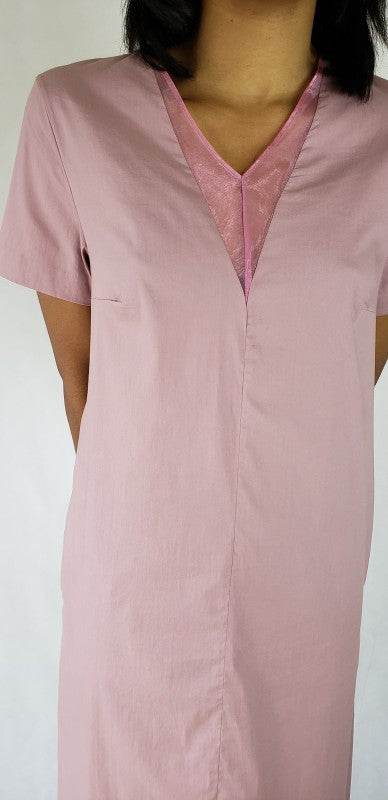 Maxi dress long side slits deep v neck with pocket