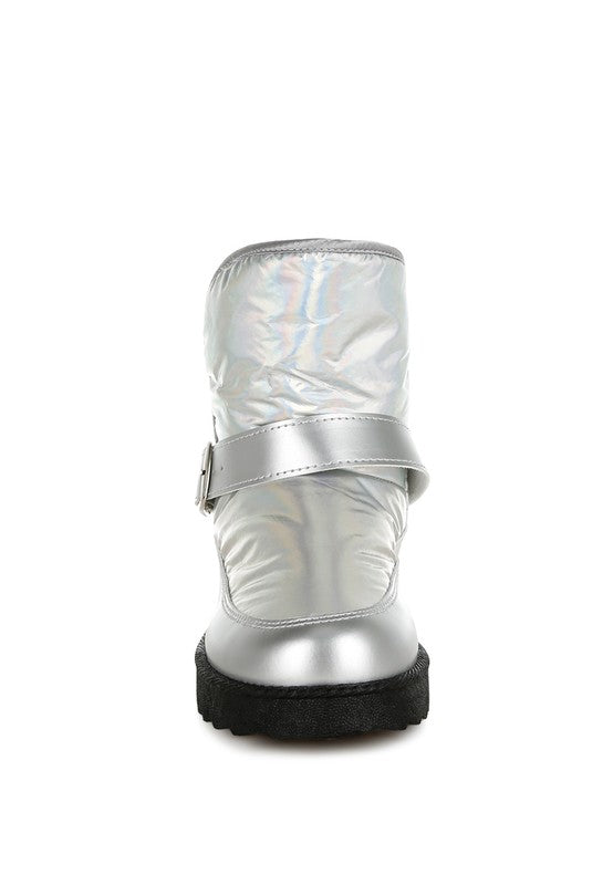 Jammy Buckle Strap Puffy Ankle Boots