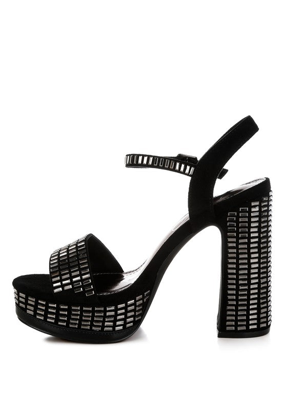 Starlet Rhinestones Embellished Ankle Strap Heels
