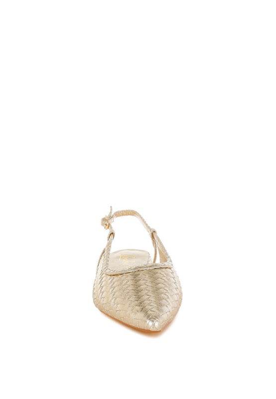 Kurina Metallic Woven Slingback Sandals