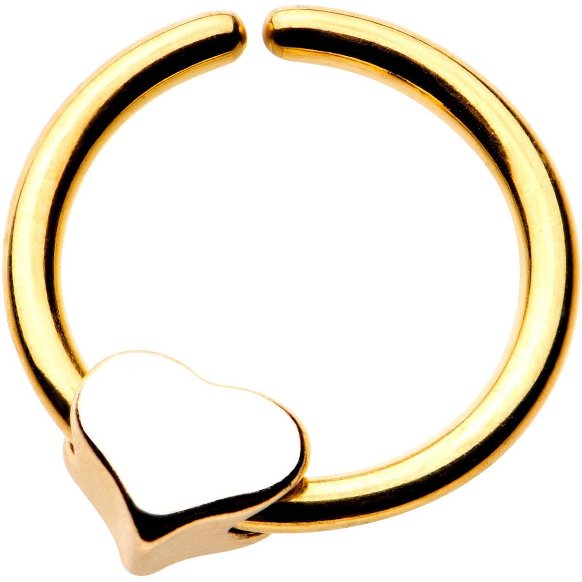 16G 3/8 Annealed Gold Tone Curved Heart Seamless Circular Ring