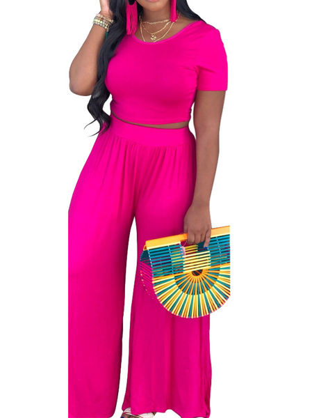 Solid Color Simple Casual Pants Set