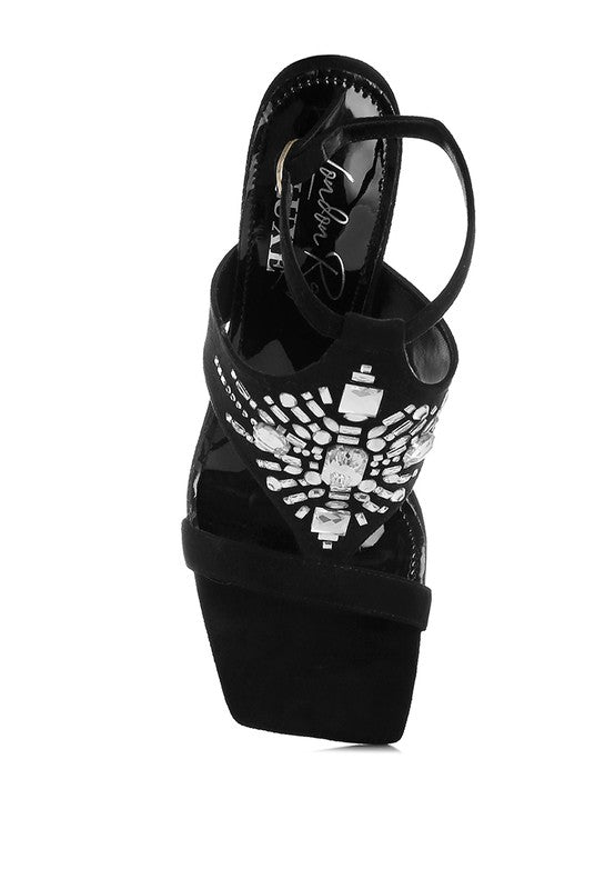 Warda Jeweled Shiny Stiletto Heels
