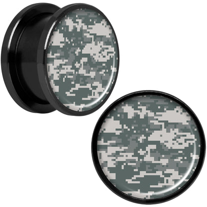 Digital Camo Print Black Anodized Screw Fit Plug Set 5/8