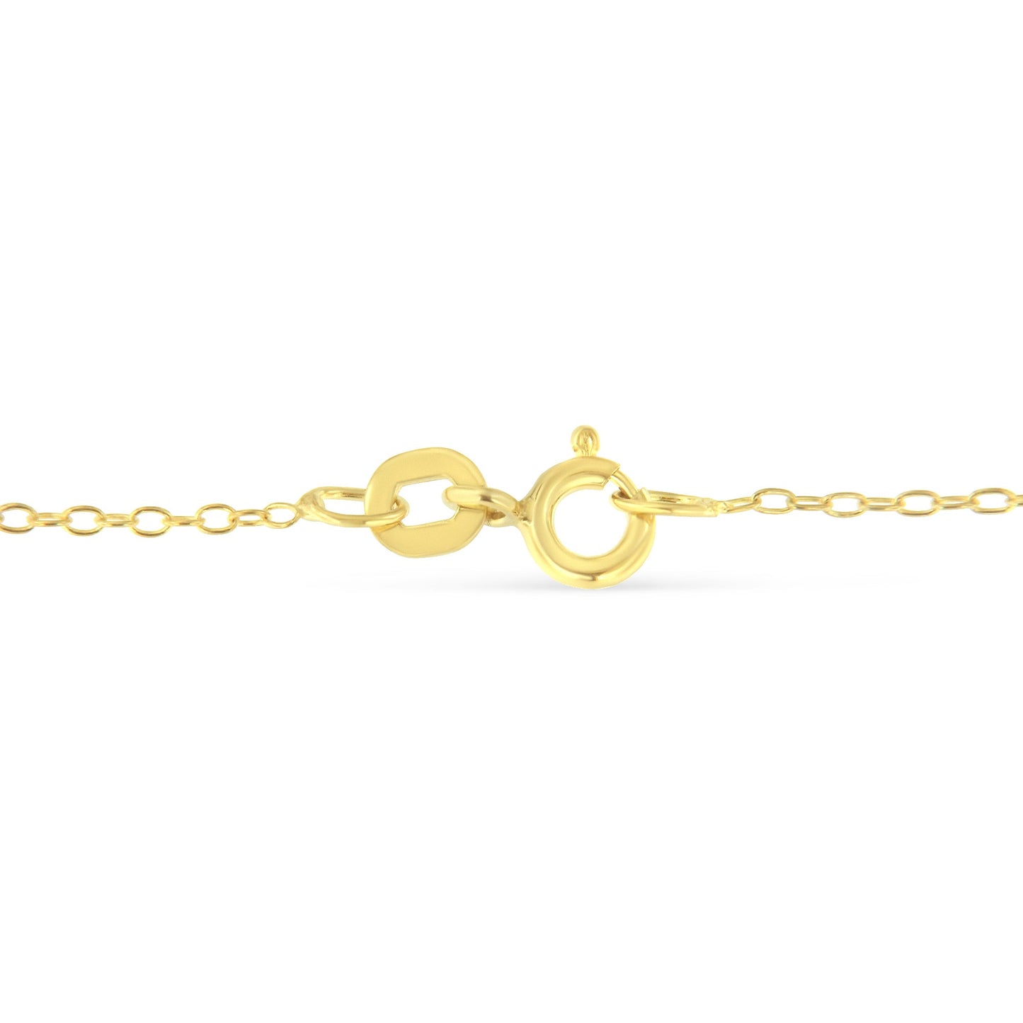 Yellow Color Plated Sterling Silver Diamond Station Necklace (1/2 cttw, K-L Color, I2-I3 Clarity)
