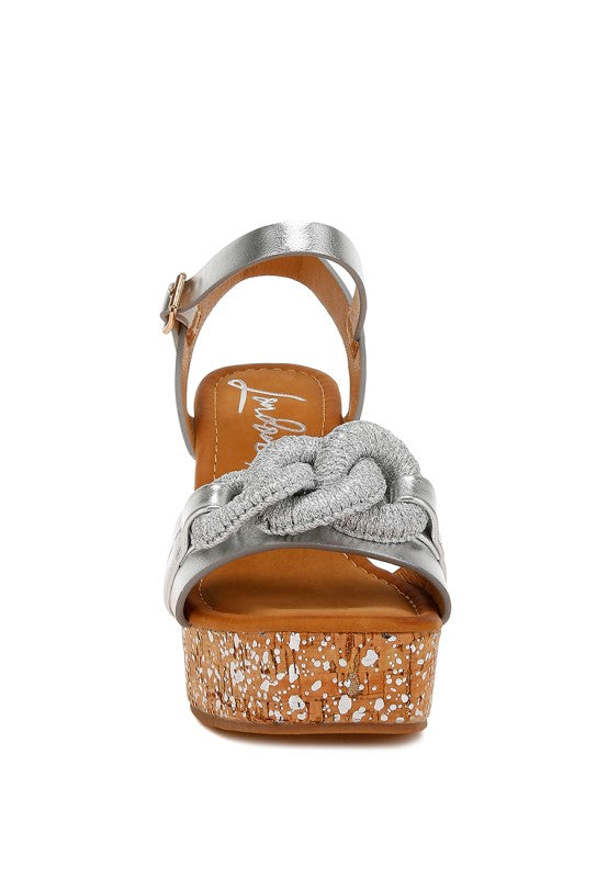 Emelda Chain Link Detail Wedge Sandals