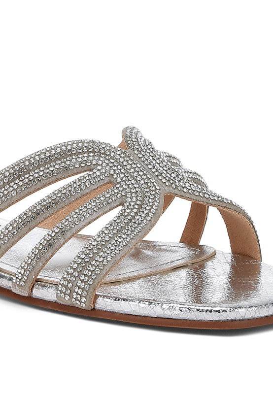 Dindy Rhinestone Cut Out Flats