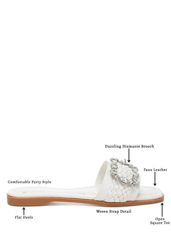 Hazbin Diamante Flat Sandals