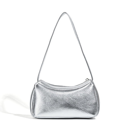 Silver small shoulder bag Design Underarm Bag, Bag Women's Summer Temperament Versatile Shoulder Bag  Hobo Handbag