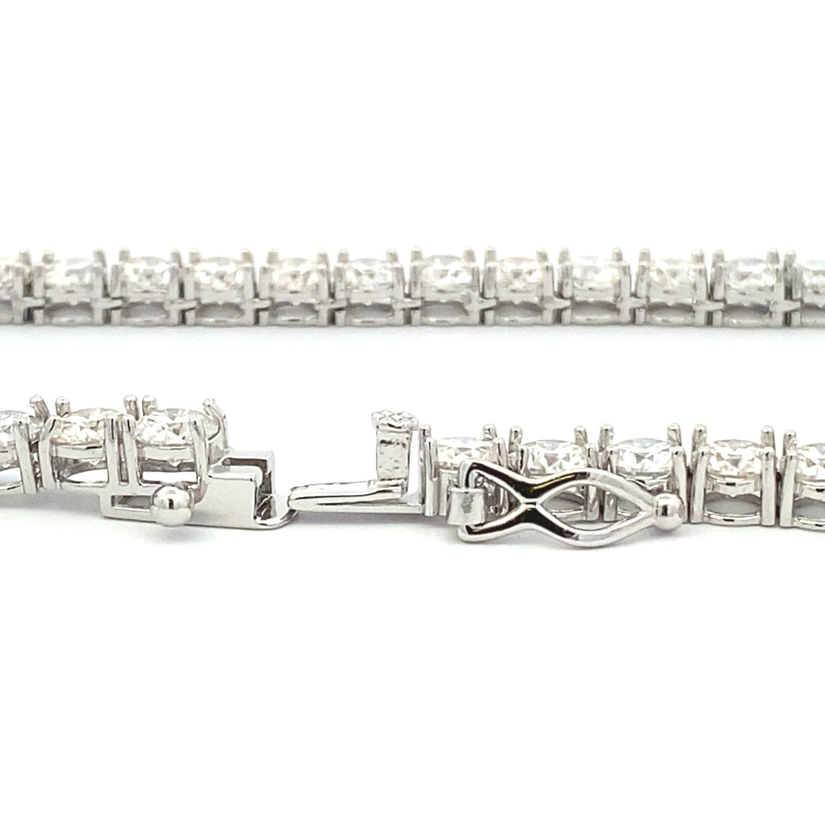 45.00ct Moissanite Tennis Necklace Sterling Silver