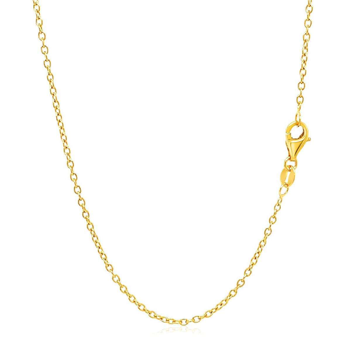 18k Yellow Gold Round Cable Link Chain 1.5mm