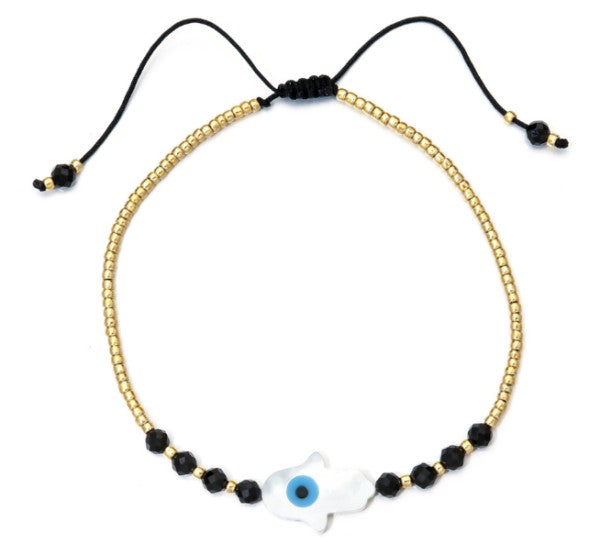 Hamsa Evil Eye Beaded Bracelet