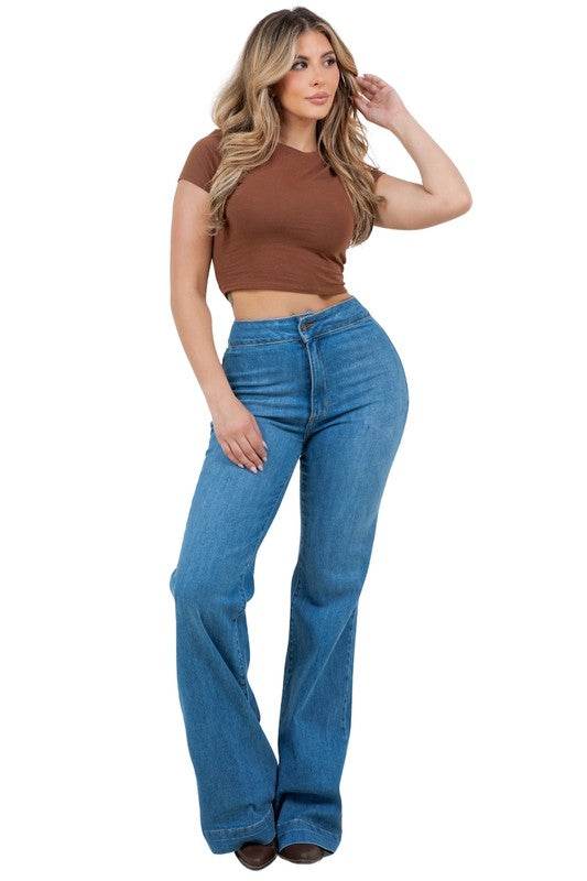 Harley Wide Leg Med Blue- Inseam 34