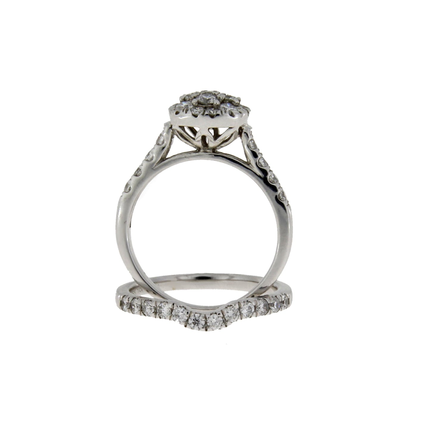 1.30ct Diamond Engagement Ring Set 10KT White Gold