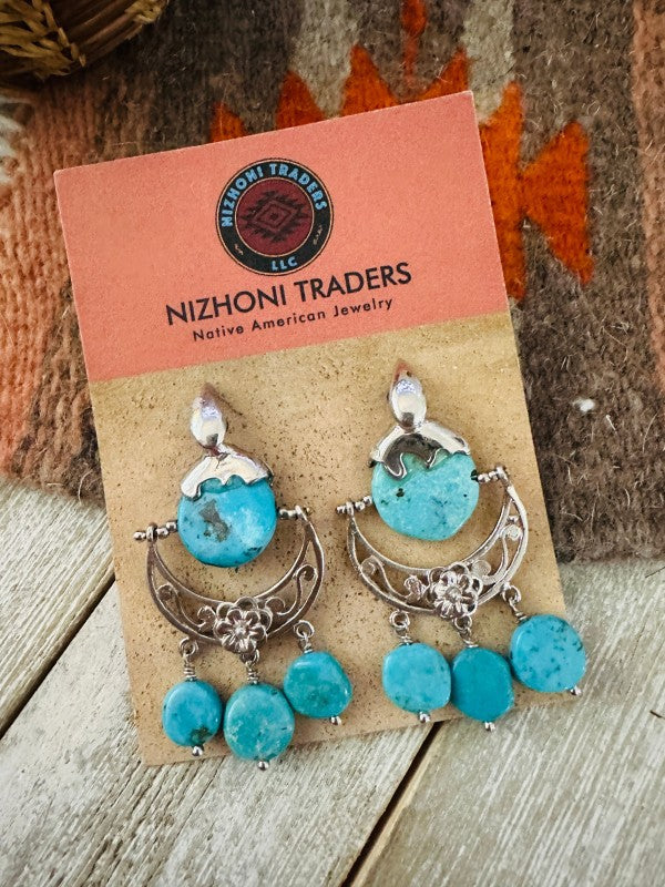 Navajo Turquoise & Sterling Silver Chandelier Dang