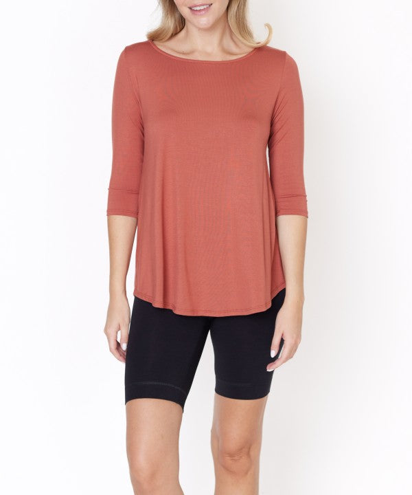 BAMBOO BOATNECK ELBOW SLEEVE