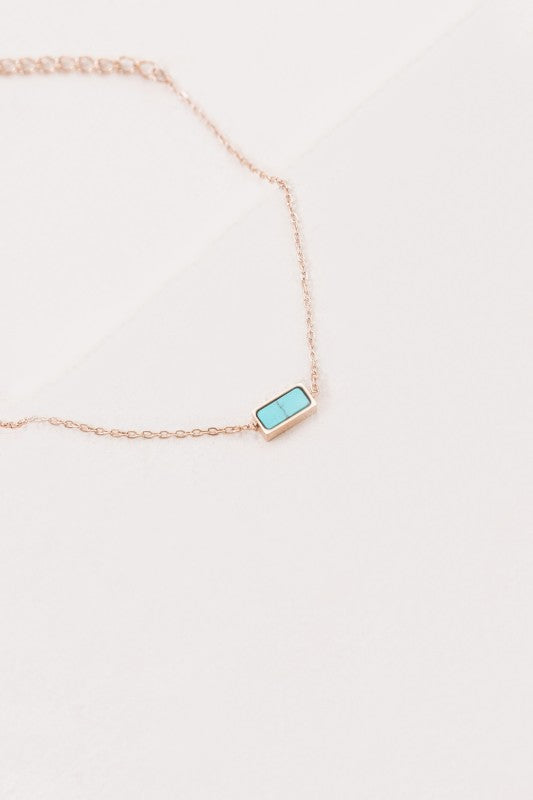 Beaming Bar Stone Bracelet | Rose Gold (14K)