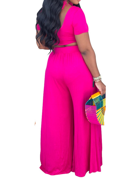 Solid Color Simple Casual Pants Set