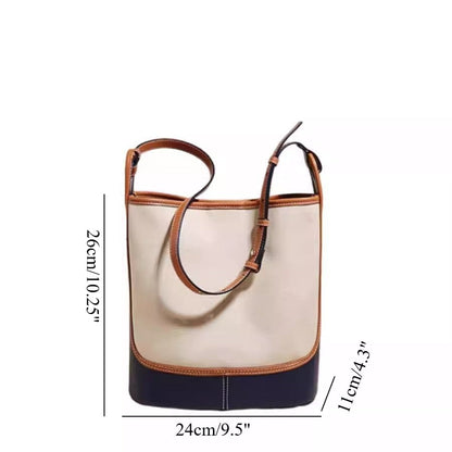 Stylish Denim Blue Canvas Bucket Bag - Women's Summer Designer Small Crossbody Shoulder Commuter Bag