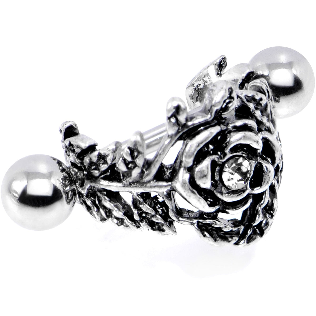 16G 1/2 Clear Gem Floral Wreath Cuff Cartilage Earring