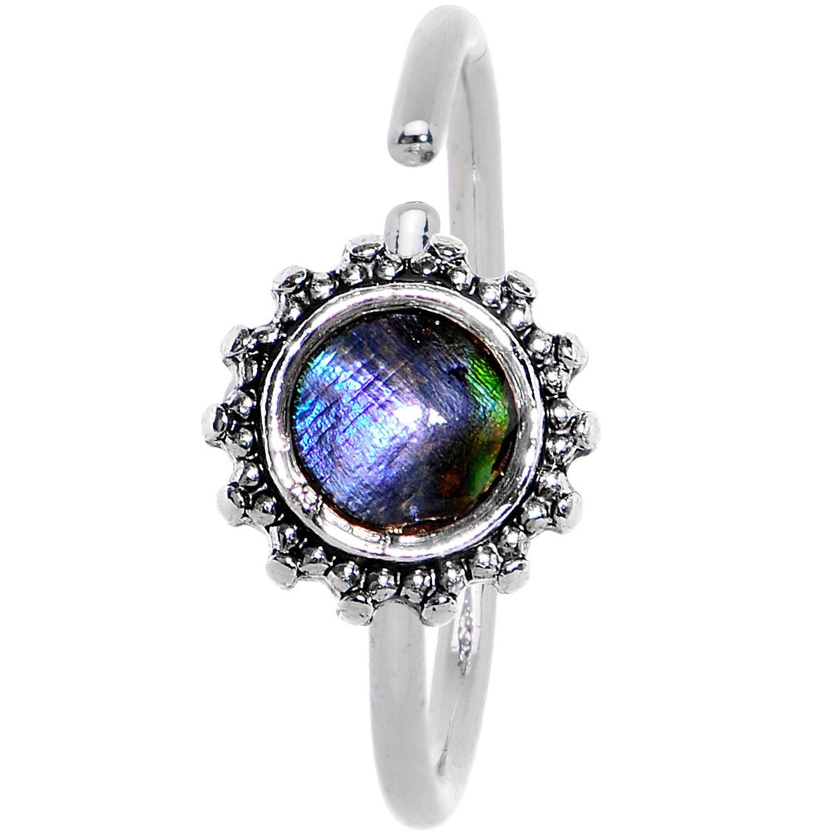 20G 3/8 Purple Gem Seamless Circular Ring