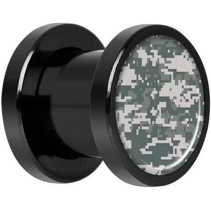 Digital Camo Print Black Anodized Screw Fit Plug Set 0G