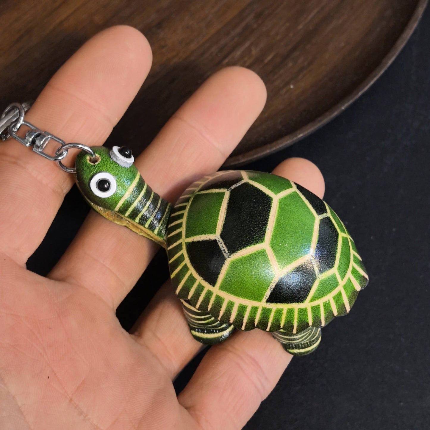 Handmade Turtle Leather Keychain