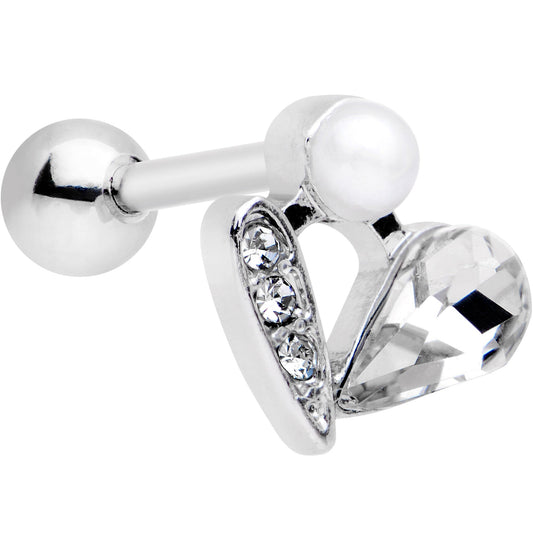 16G 1/4 Clear Gem Abstract Elegance Cartilage Tragus Earring