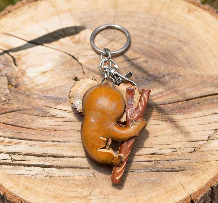 Little Koala Leather Keychain