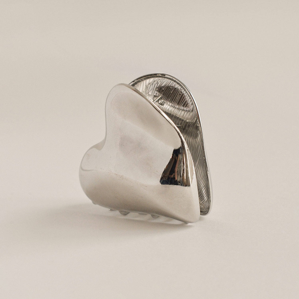 Heart-Shaped Hair Claw Clip | Silver